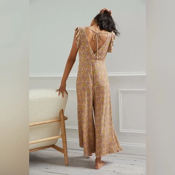 Anthropologie Matilda Ruffled Jumpsuit Women’s sz.L - Picture 2 of 8